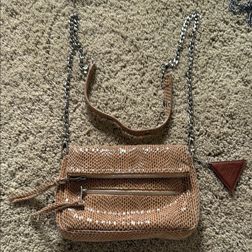 Social Brown Chain Strap Cross Body purse